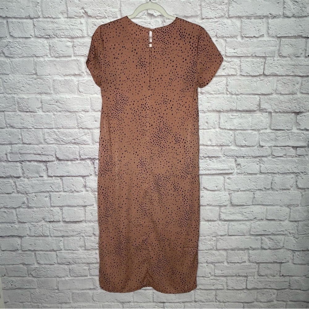 Saltwater Luxe Leopard Print Satin Midi Shift Dress - Picture 5 of 12